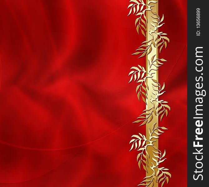 Red greeting background with leaves,. Red greeting background with leaves,