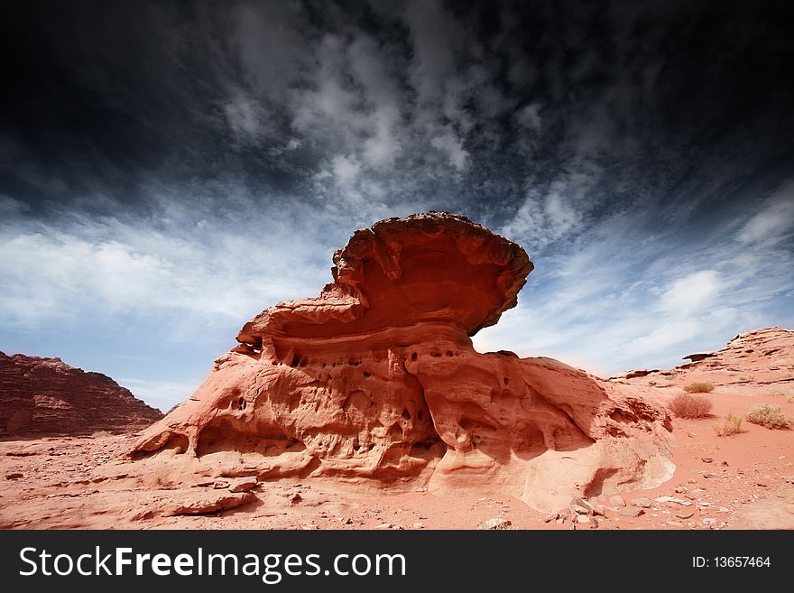 Desert Wadi Rum in Jordan