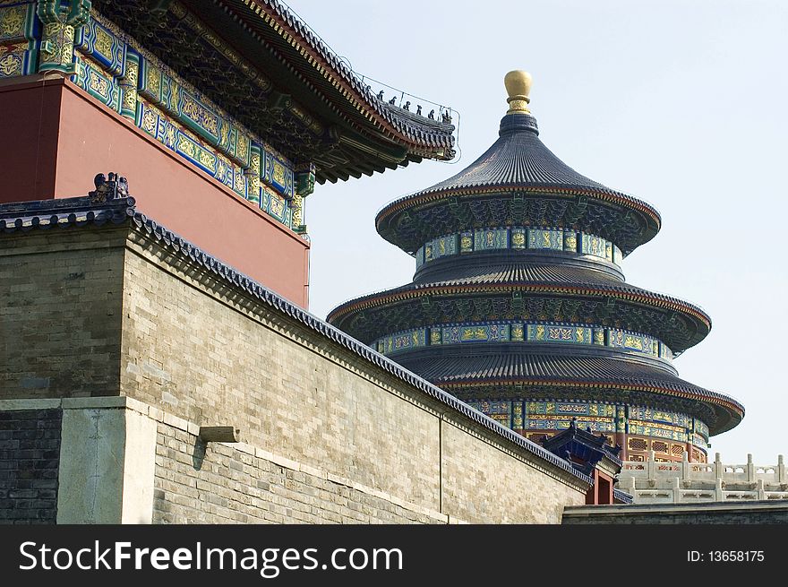 Temple of Heaven - ancient religious building and nowadays tourist attraction in Beijing. Temple of Heaven - ancient religious building and nowadays tourist attraction in Beijing