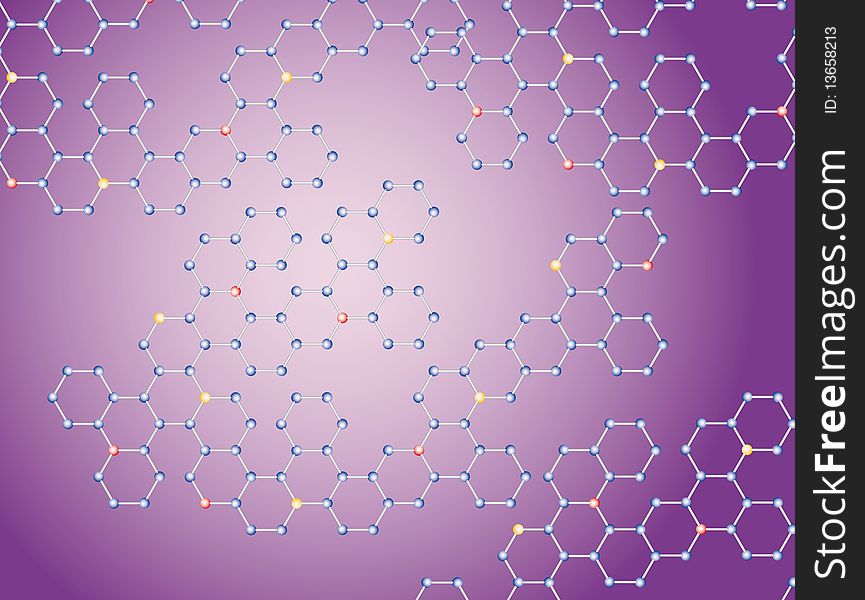 Abstract background of the molecules