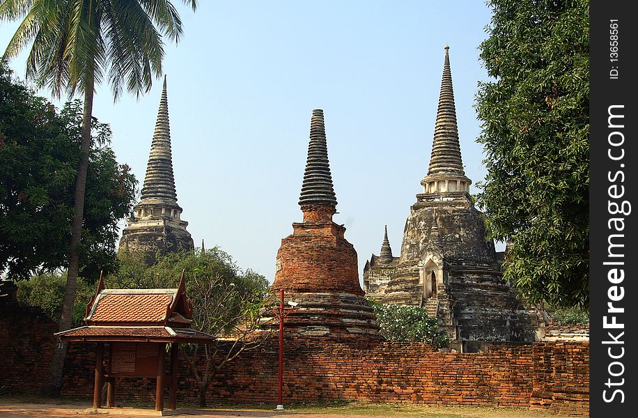 Ancient Buddhist temple in Ayutthaya, former capital of Thailand