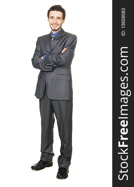 Young handsome businessman studio portrait