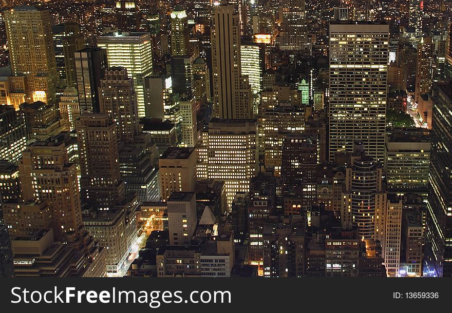 New York City from above at night