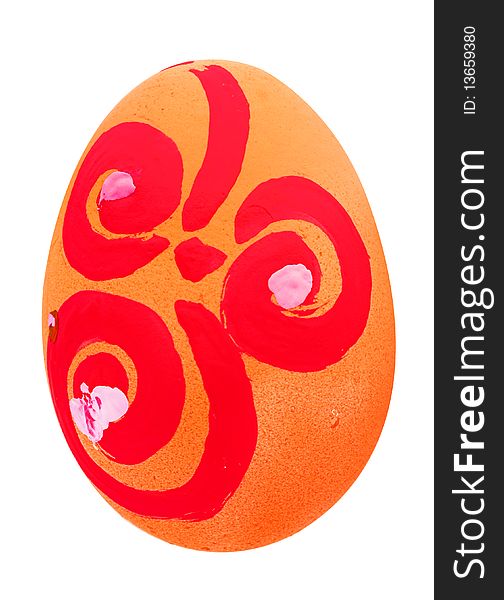 Painted colorful Easter eggs isolated on the white background