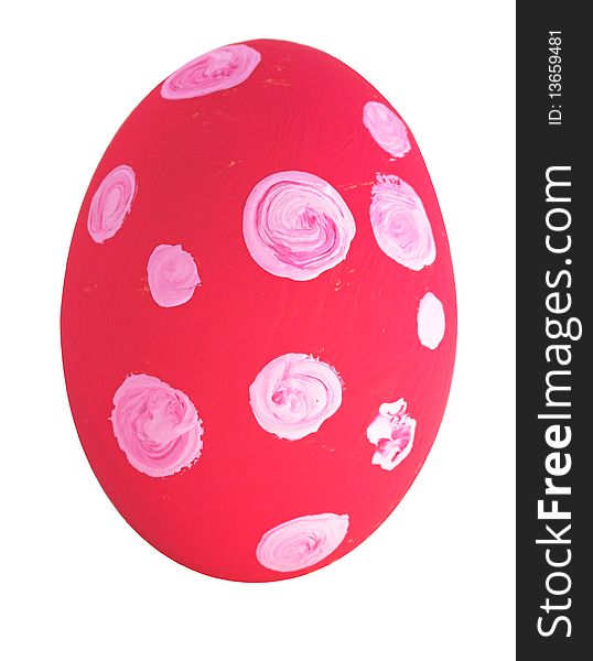 Painted colorful Easter eggs isolated on the white background