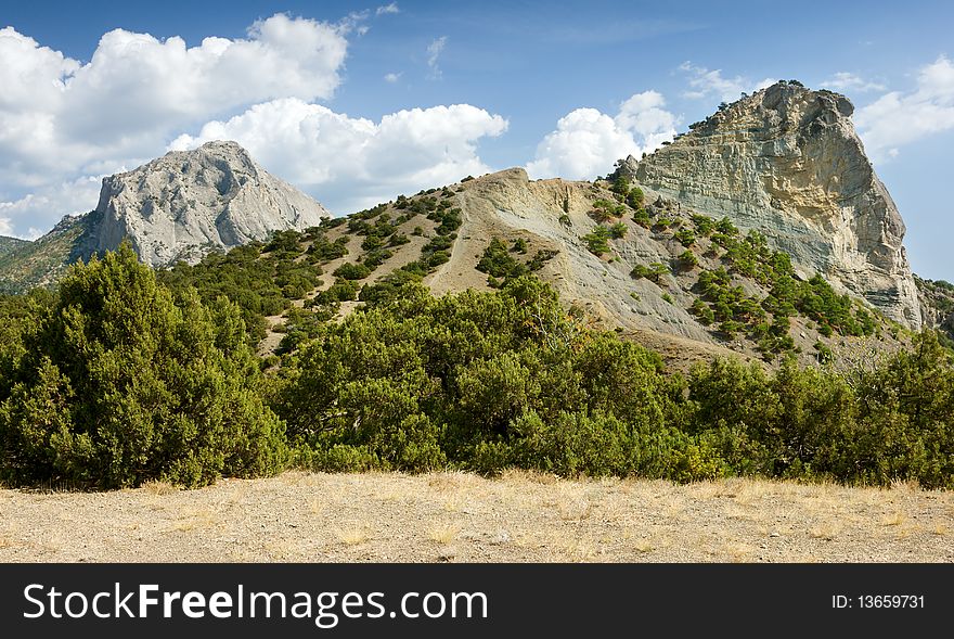 Mountain over New World town, Crimea. Mountain over New World town, Crimea.