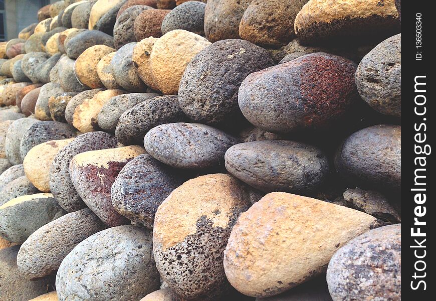 Colorful River And Sea Pebbles