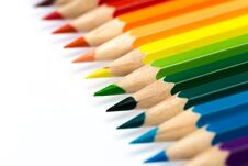 Colour Pencils On Blue Background Royalty Free Stock Image