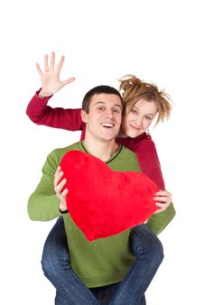 Young Loving Couple Smiling With Heart Royalty Free Stock Photo Young Loving Couple Smiling With Heart Royalty Free Stock Photo