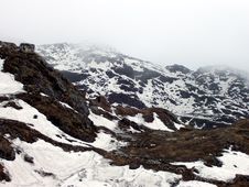 Snowfall Over Rocky Mountains Stock Photography