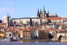 The View On Prague Castle With The Charles Bridge Royalty Free Stock Photography The View On Prague Castle With The Charles Bridge Royalty Free Stock Photography