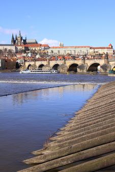 The View On Prague Castle With The Charles Bridge Stock Photo The View On Prague Castle With The Charles Bridge Stock Photo