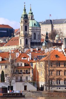 The View On Prague St. Nicholas Cathedral Royalty Free Stock Photo The View On Prague St. Nicholas Cathedral Royalty Free Stock Photo