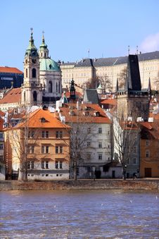 The View On Prague St. Nicholas Cathedral Stock Photos The View On Prague St. Nicholas Cathedral Stock Photos