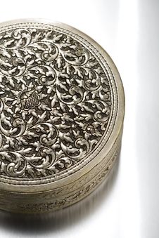 Floral Patterned Antique Metal Case Stock Images Floral Patterned Antique Metal Case Stock Images