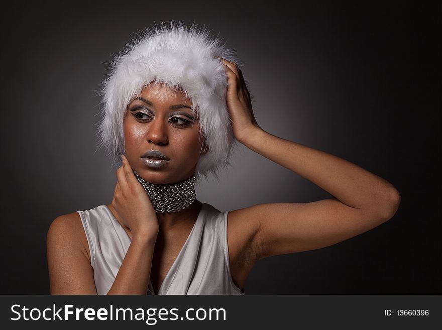 Afro-american Woman In White Hat
