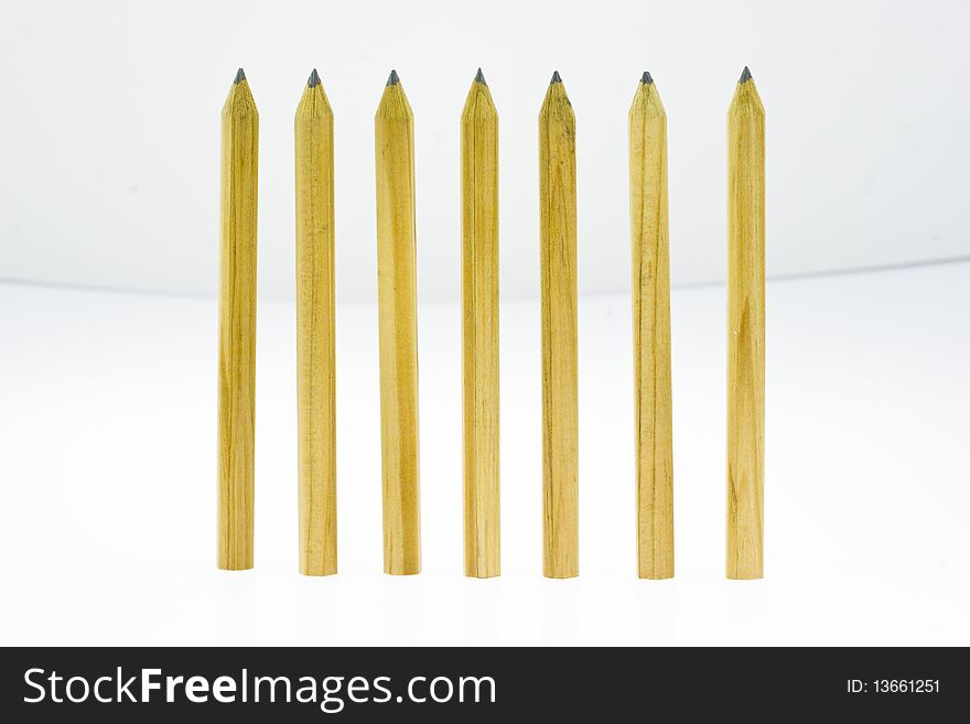 Several wooden pencils and background