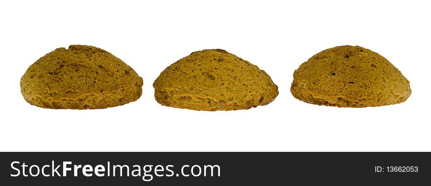 Oatmeal cookies isolated on white background