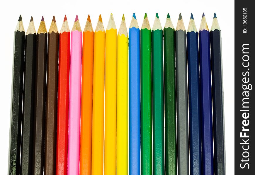 Color pencils isolated on a white