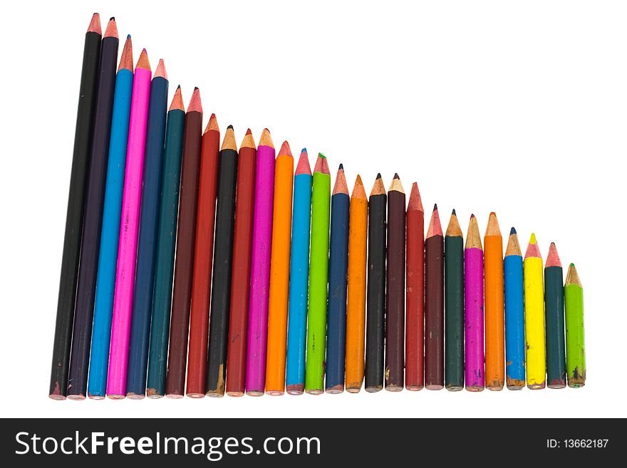 Color pencils isolated on a white