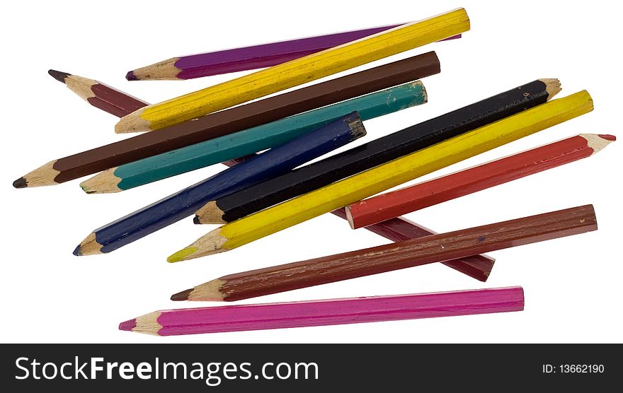 Color pencils isolated on a white