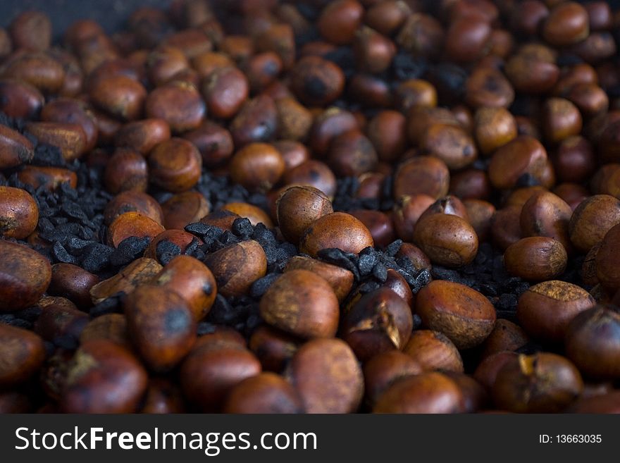 Chestnuts in a hot pot.