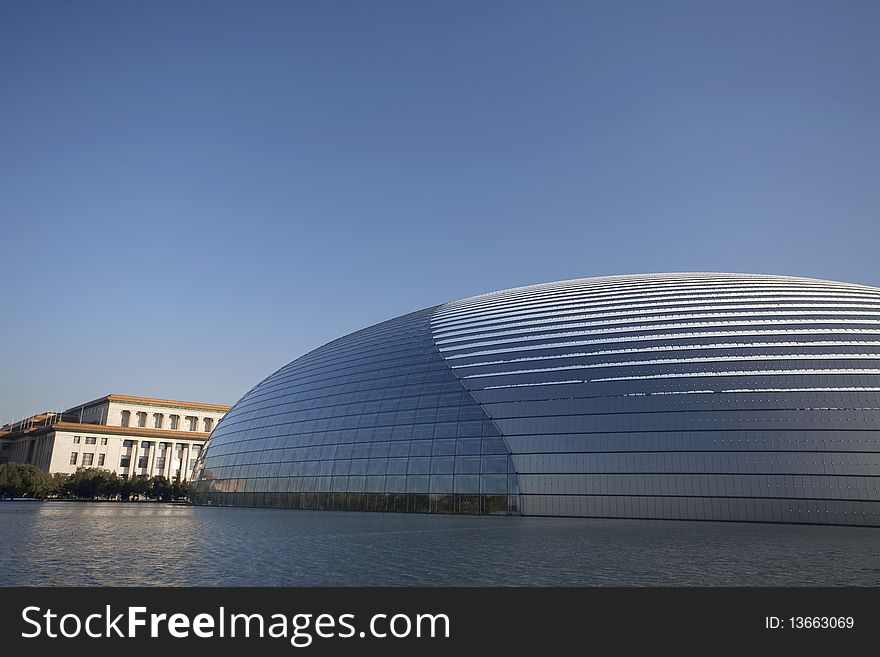 Perspective Of National Grand Theater In Beijing