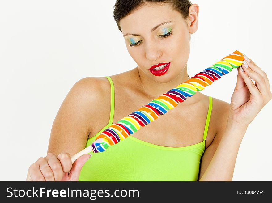 Woman with a lollypop