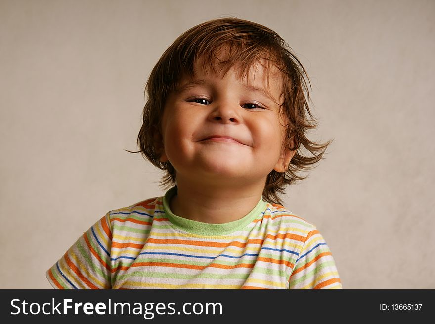 Portrait of little happy smiling brown-eyed boy. Portrait of little happy smiling brown-eyed boy