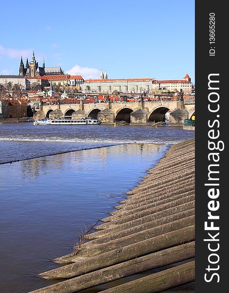 The View on Prague Castle with the Charles Bridge