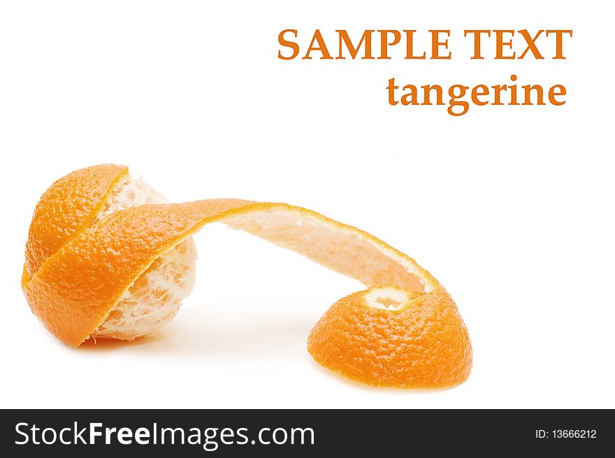 Photo of a fresh tangerine on white background