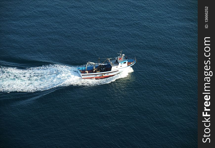 Fishing boat on atlantic sea