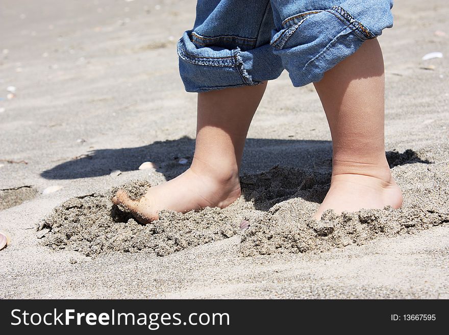 Little feet on the beach