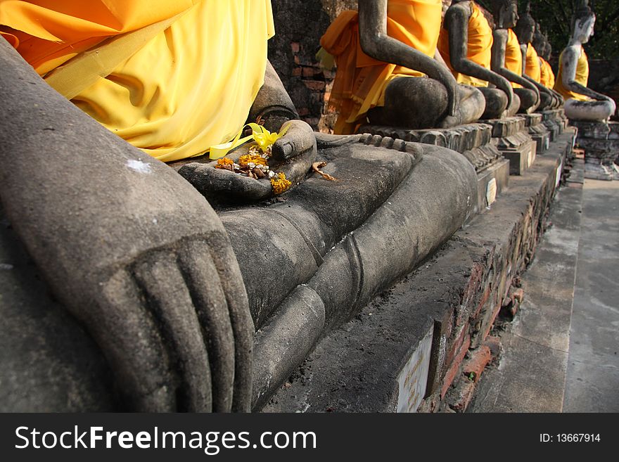 Hand of Buddha in the temple. Hand of Buddha in the temple