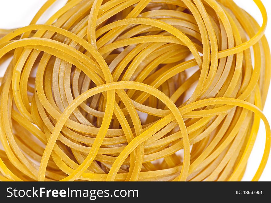 Group of yellow rubber bands. Group of yellow rubber bands
