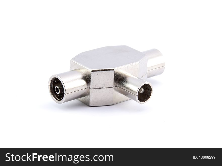 TV antenna coupler on white