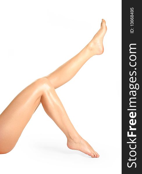 Beautiful legs on white background. Beautiful legs on white background