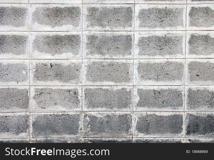 Grey brick cement wall texture & background. Grey brick cement wall texture & background