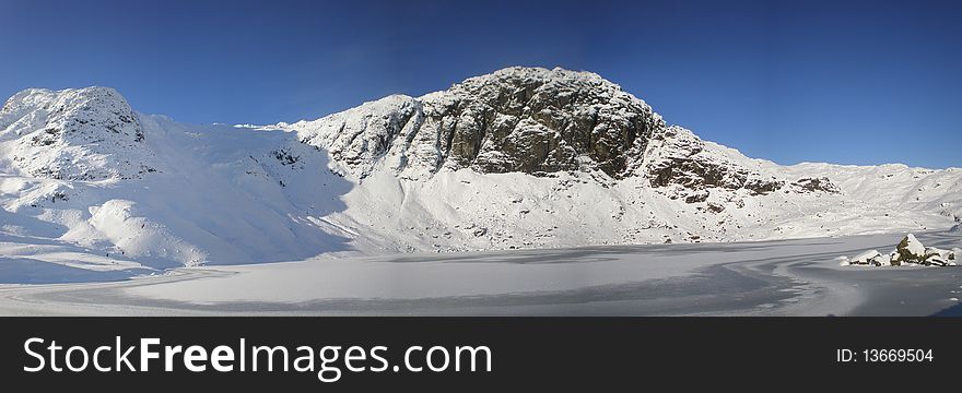 Frozen Stickle Tarn Lake District