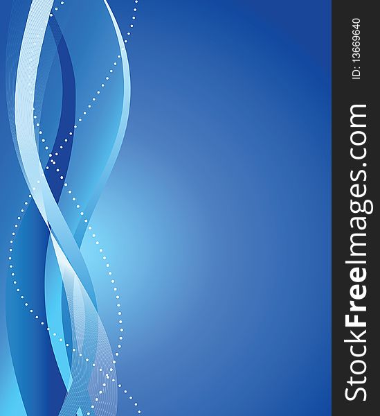 Abstract blue background with waves. Vector illustration