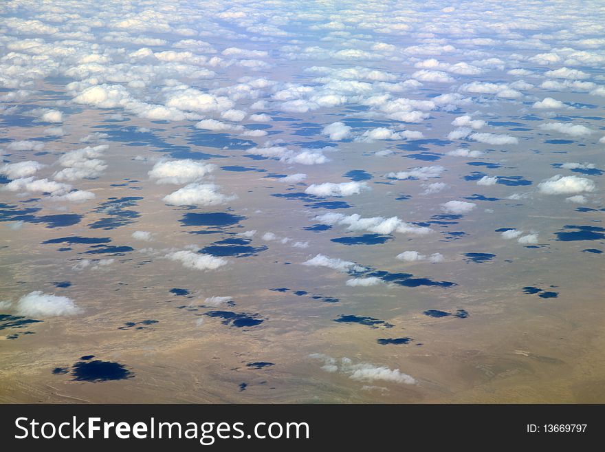 Clouds shadow on a desert ground