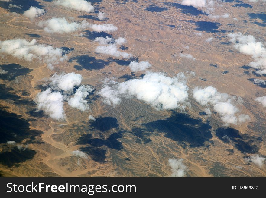 Sand desert in africa, aerial view