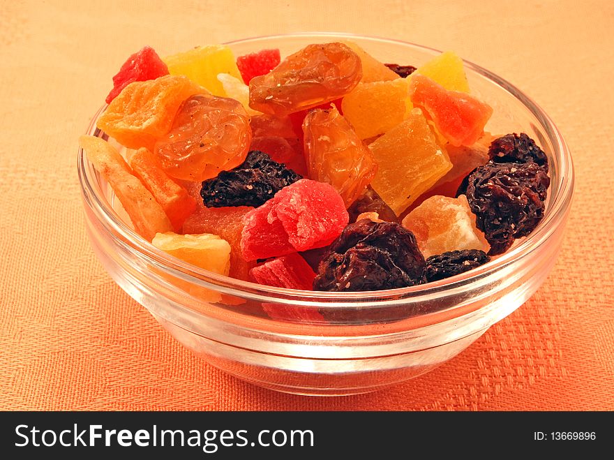 A bowl of dried fruits