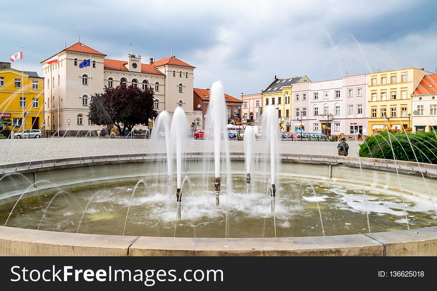 Water, Fountain, Water Feature, Town Square