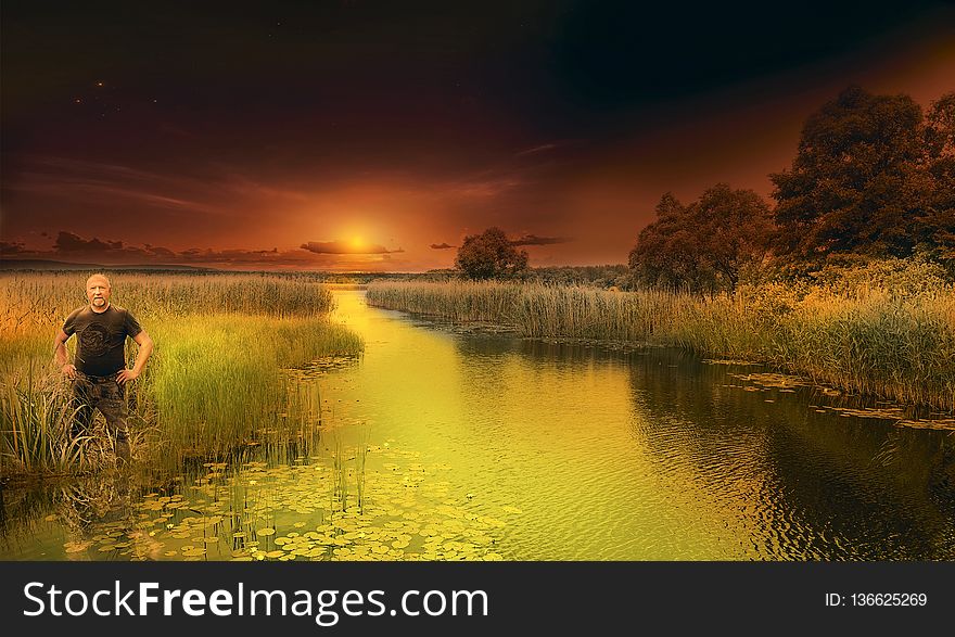 Reflection, Nature, Water, Sky