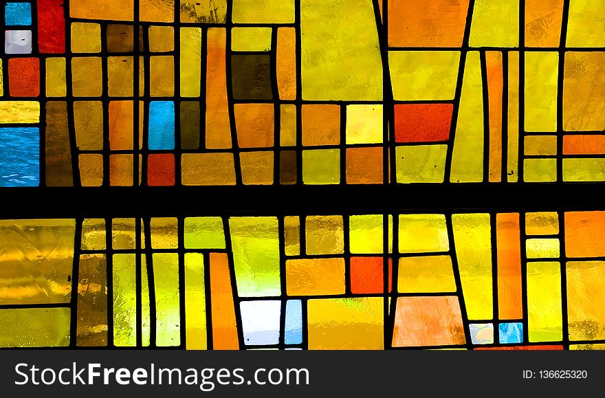 Yellow, Stained Glass, Glass, Window