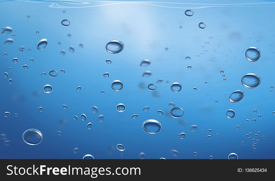 Water, Drop, Blue, Liquid Bubble