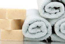 Bath Towels And Soap Royalty Free Stock Photos