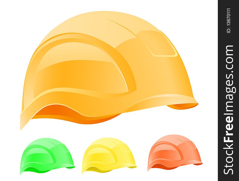 Illustration modern hardhat in different colours