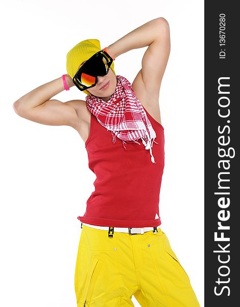 Breakdancer, isolated on a white background